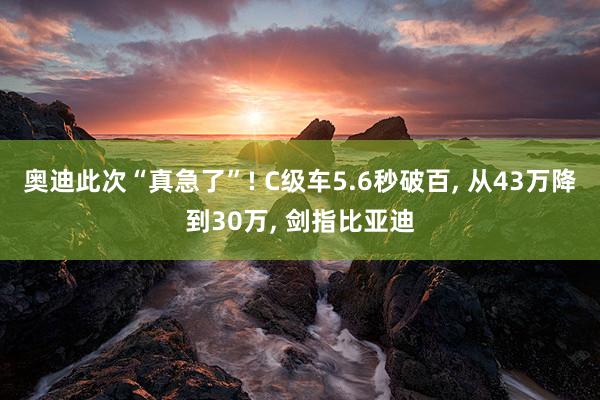 奥迪此次“真急了”! C级车5.6秒破百, 从43万降到30万, 剑指比亚迪