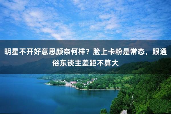 明星不开好意思颜奈何样？脸上卡粉是常态，跟通俗东谈主差距不算大