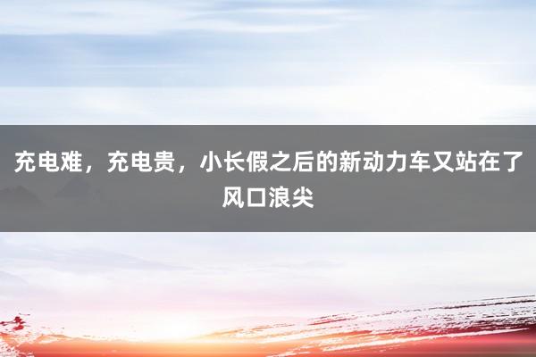 充电难，充电贵，小长假之后的新动力车又站在了风口浪尖